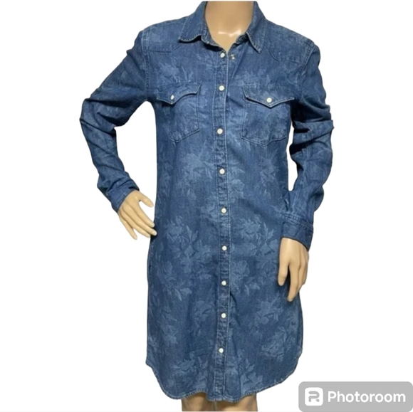 GAP Dresses & Skirts - GAP 1969 Chambrey Jean midi dress women's large